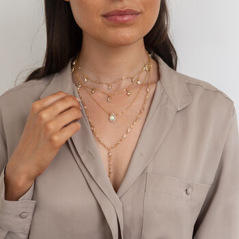 Gold Plated Layered Celestial Teardrop Necklace, 4 of 9