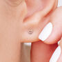 Tiny Sterling Silver Heart Stud Earrings, thumbnail 2 of 10