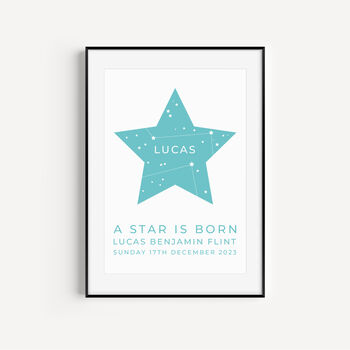Personalised 'A Star Is Born' New Baby Print, 3 of 7
