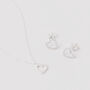 Dainty Sterling Silver Heart Necklace And Earring Set, thumbnail 3 of 10