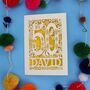 Personalised 50th Birthday Card Papercut Woodland Design, thumbnail 3 of 11