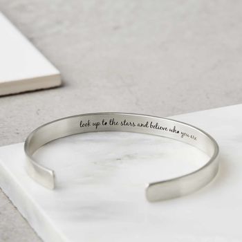 Personalised Sterling Silver Bee Bangle, 3 of 4