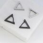 Sterling Silver Triangle Huggie Hoop Earrings, thumbnail 8 of 12