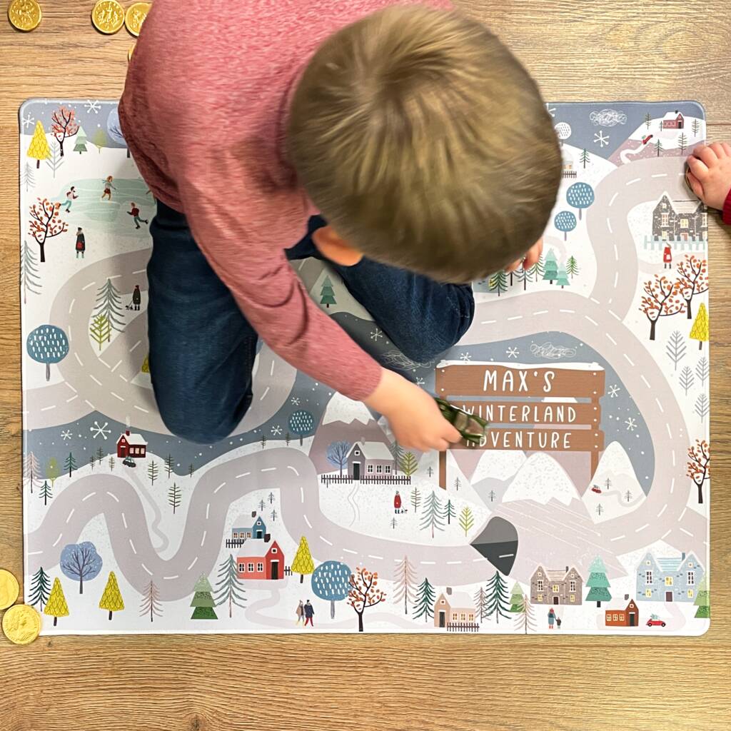 Personalised Children's Play Mat Winter Wonderland, 1 of 3