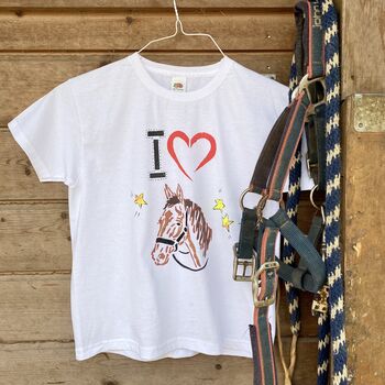 I Love Horses Kids T Shirt Painting Starter Kit, 4 of 12