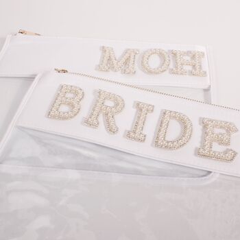 Personalised Clear Make Up Bags With Pearl Letters, 9 of 12
