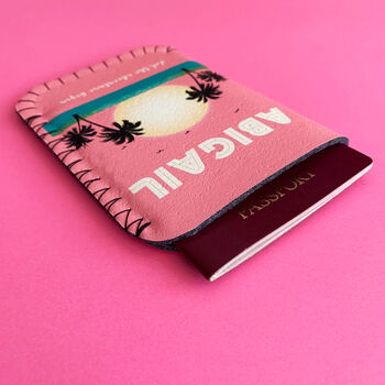 Personalised Passport Holder Sunset And Palm Trees, 3 of 3