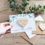 Green Eucalyptus Heart Shaped Magnet Save The Date, thumbnail 1 of 3