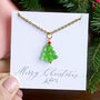 Green Bubble Glass Christmas Tree Necklace, thumbnail 1 of 5