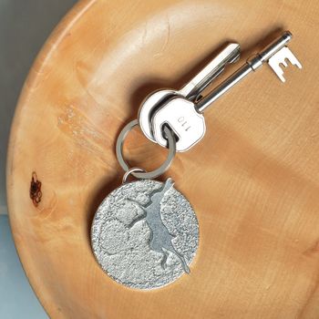 Boxing Hare And Moon Pewter Key Ring Gifts, 4 of 9