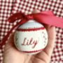 Custom Hand Painted Christmas Bauble Burgundy And Blue, thumbnail 8 of 12