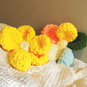 Crochet Flower Wall Art Or Cushion, 3 of 3