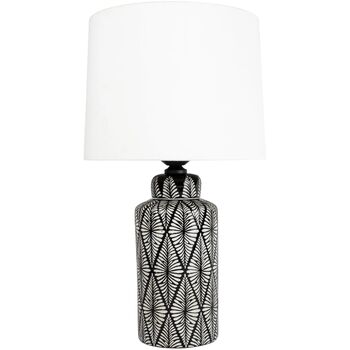 Noir Indochine Pattern Table Lamp, 2 of 3