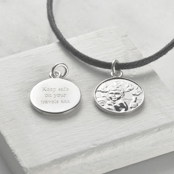 Personalised Sterling Silver St. Christopher Necklace, 2 of 4