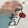 Pillow Cover With Bronze And Blue Abstract Face Statue, thumbnail 2 of 7