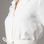 Romina Ivory Waist Defining Classic Shirt Dress, thumbnail 3 of 4