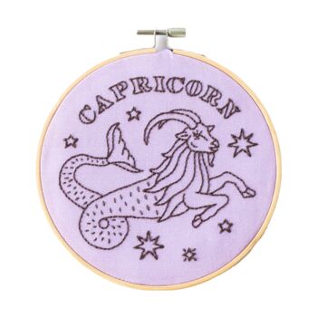 Capricorn Zodiac Embroidery Hoop Kit, 3 of 5