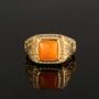 Gold Plated Orange Gemstone Ring For Men, thumbnail 3 of 12