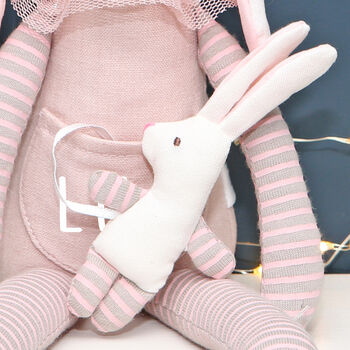 Personalised Bunny Rabbit And Baby Soft Toy, 5 of 6