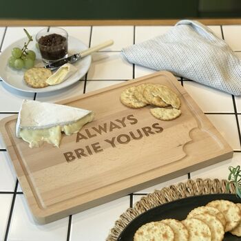 'Always Brie Yours' Cheese Board 5th Anniversary Gift, 2 of 6