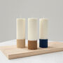 Ombre Pillar Candle Ribbed Two Tone Candle, thumbnail 1 of 11