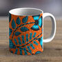 Orange And Sky Blue Ankara Print Fabric Mug 20, thumbnail 2 of 2