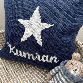 Personalised Knitted Star Cushion, 2 of 11