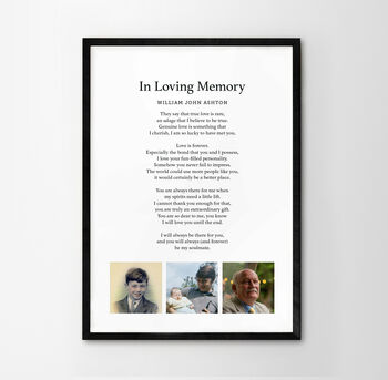 Wedding Photos And Poem Personalised Print, 7 of 10