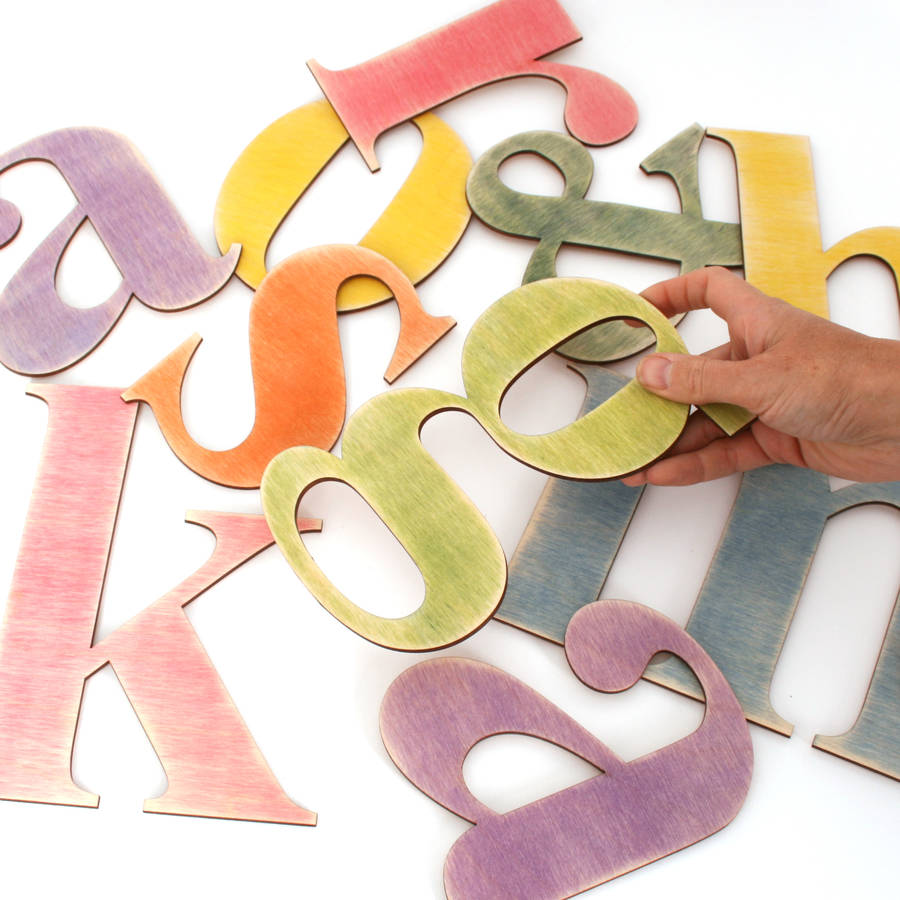 Hand Stained Wooden Alphabet Rainbow Letters, 1 of 9