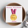Happy Birthday Age Medal Card, thumbnail 1 of 2