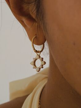 Sunshine Opal Huggie Hoop Earrings, 4 of 6