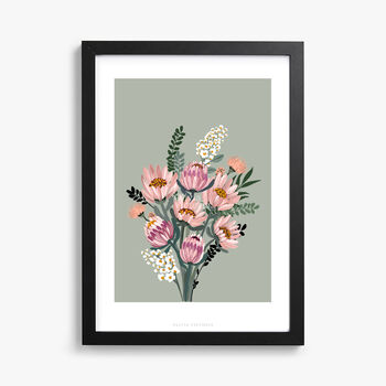 Personalised Wedding Bouquet Giclée Print, 2 of 2