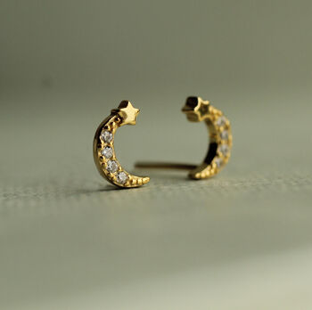 Gold Jewel Moon Earrings, 6 of 7