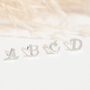Alphabet Initial Sterling Silver Stud Earrings, thumbnail 1 of 12