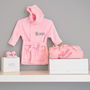 Personalised Dressing Gown And Blanket Baby Girl Hamper, thumbnail 1 of 12