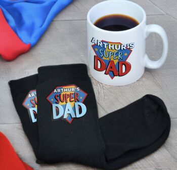 Personalised Super Dad Mug And Socks Set, 3 of 3