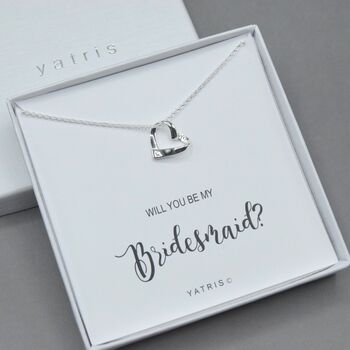 Sterling Silver Be My Bridesmaid Necklace, 2 of 5