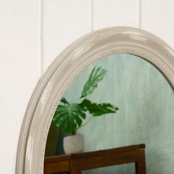 Ornate Stone Grey Framed Oval Mirror, 2 of 2