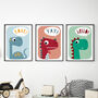 Set Of Three Children's Dinosaur Prints, thumbnail 1 of 4