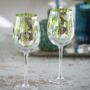 Electroplated Set Of Two Tropical Design Wine Glasses, thumbnail 2 of 4