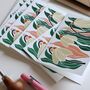 Linocut Snowdrop Notecards Set Of Eight, thumbnail 9 of 11