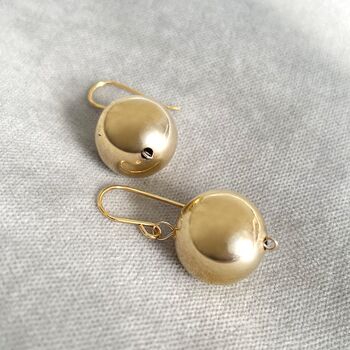 Chester Gold Plated Ball Drop Hook Earrings, 2 of 5