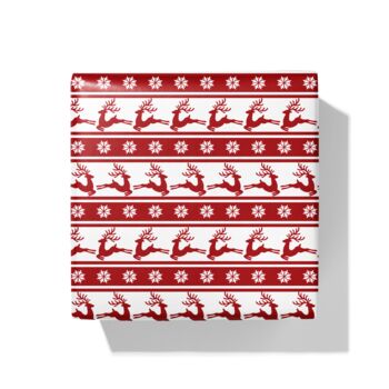 Christmas Reindeer Traditional Wrapping Paper, 2 of 2