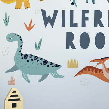 Personalised Dinosaur Bedroom Wall Sticker Kids Room, 2 of 3
