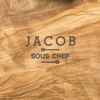 Personalised Head Chef Live Edge Board For Him, 6 of 6