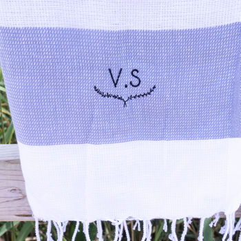 Personalised Nautical Stripe Monogram Hammam Towel, 4 of 10