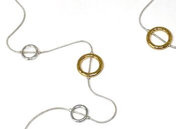 Single Chain Molten Halo Circle Necklace, 3 of 7