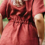 Linen Kaftan Dress With Pockets Knee Length, thumbnail 6 of 11