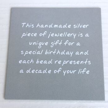 30th Birthday Sparkly Beads Handmade Silver Bangle, 4 of 4