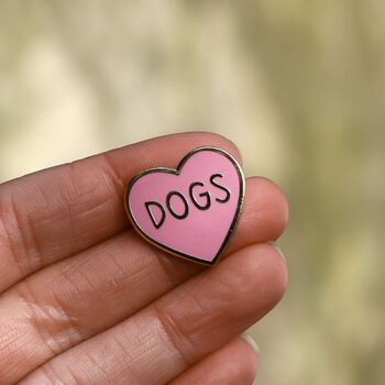 Dogs Lover Heart Pin Badge, 3 of 7
